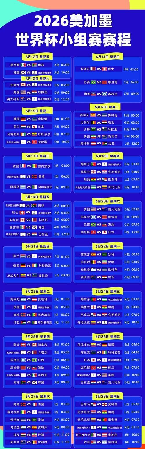 2026美加墨世界杯赛程在哪里看 2026美加墨世界杯赛程在哪里看